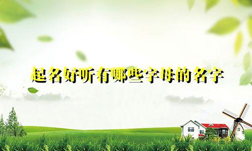 起名好听有哪些字母的名字