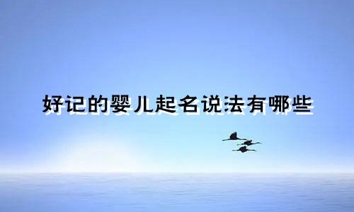 好记的婴儿起名说法有哪些