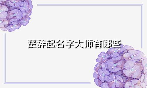 楚辞起名字大师有哪些