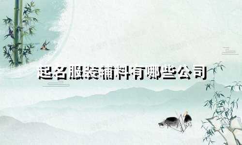 起名服装辅料有哪些公司