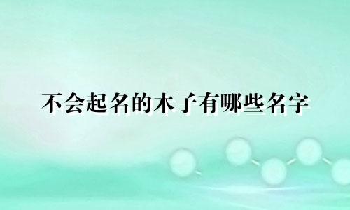 不会起名的木子有哪些名字