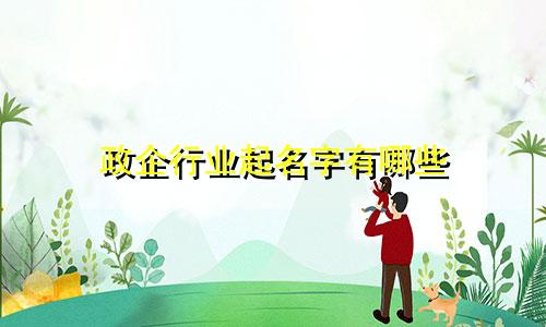 政企行业起名字有哪些