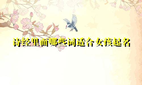 诗经里面哪些词适合女孩起名