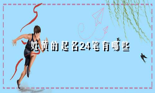 姓黄的起名24笔有哪些