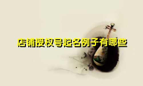 店铺授权号起名例子有哪些
