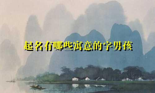 起名有哪些寓意的字男孩