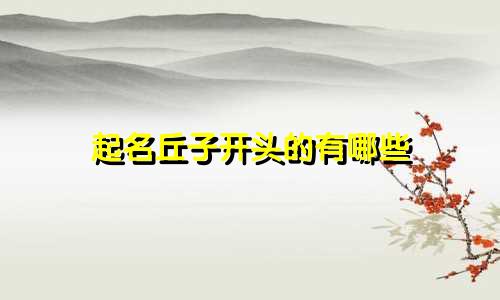 起名丘子开头的有哪些