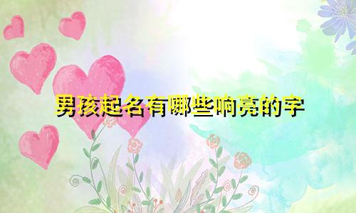 男孩起名有哪些响亮的字