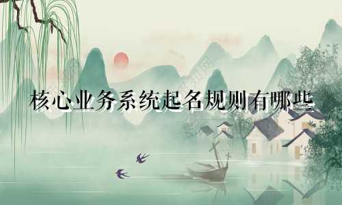 核心业务系统起名规则有哪些