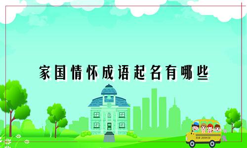 家国情怀成语起名有哪些