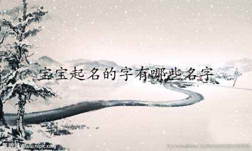 宝宝起名的字有哪些名字