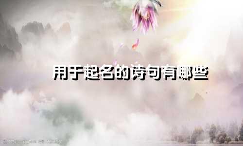 禟用于起名的诗句有哪些