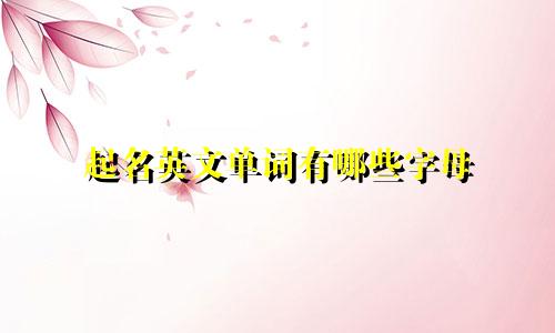 起名英文单词有哪些字母