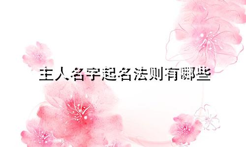 主人名字起名法则有哪些