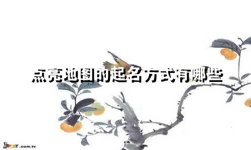 点亮地图的起名方式有哪些