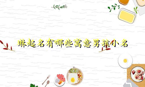 琳起名有哪些寓意男孩小名