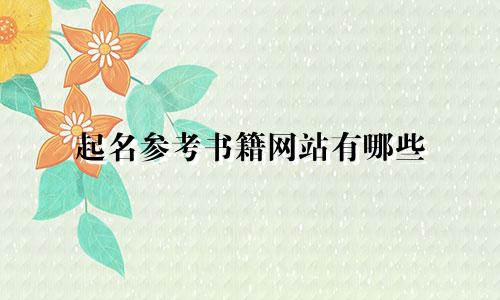 起名参考书籍网站有哪些