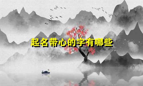 起名带心的字有哪些