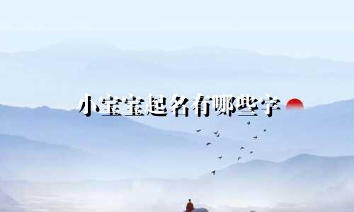 小宝宝起名有哪些字