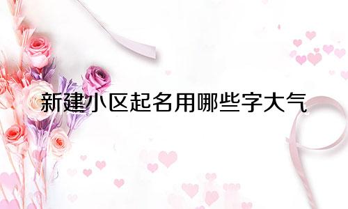 新建小区起名用哪些字大气