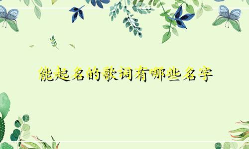 能起名的歌词有哪些名字