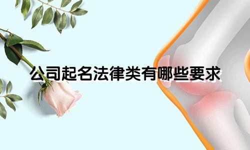 公司起名法律类有哪些要求