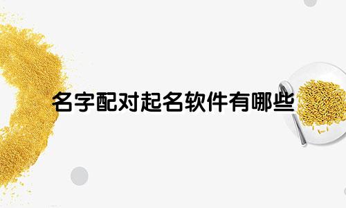 名字配对起名软件有哪些