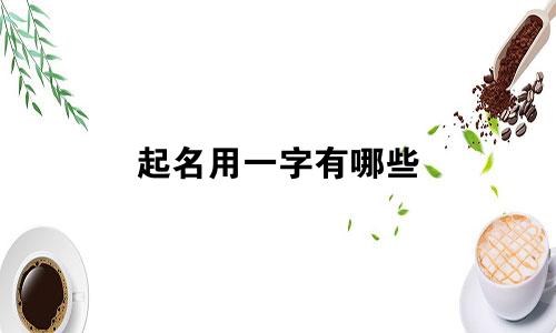 起名用一字有哪些