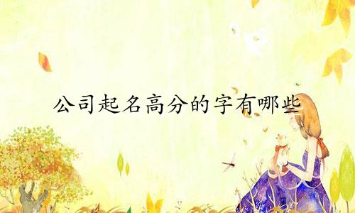 公司起名高分的字有哪些