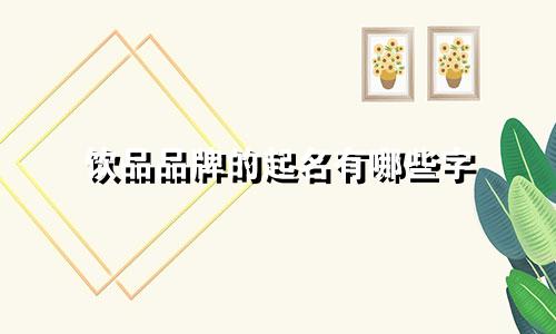 饮品品牌的起名有哪些字