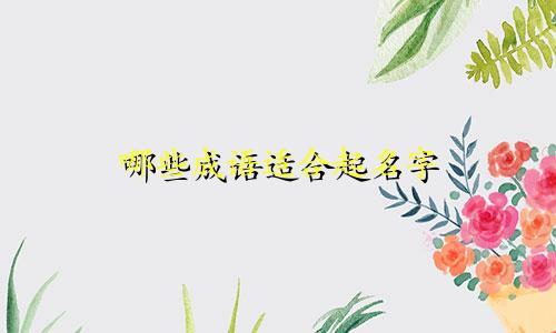 哪些成语适合起名字