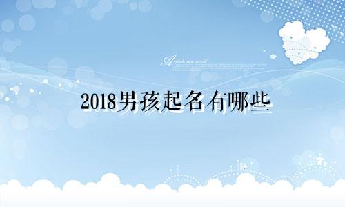 2018男孩起名有哪些