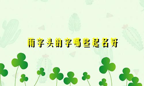 雨字头的字哪些起名好