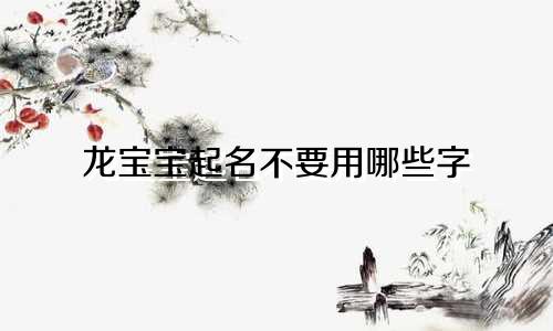 龙宝宝起名不要用哪些字