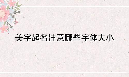 美字起名注意哪些字体大小