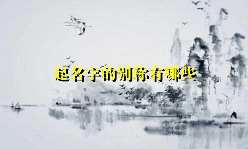 起名字的别称有哪些
