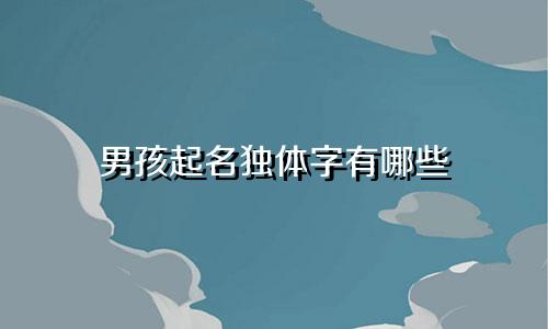 男孩起名独体字有哪些