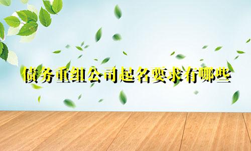 债务重组公司起名要求有哪些