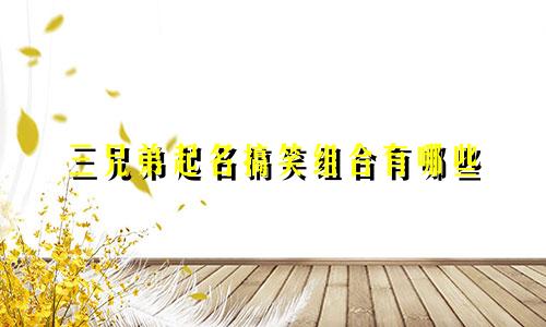三兄弟起名搞笑组合有哪些
