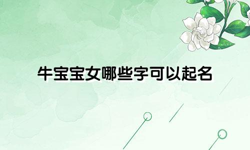 牛宝宝女哪些字可以起名