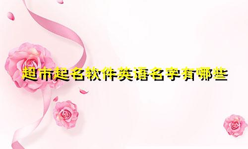 超市起名软件英语名字有哪些
