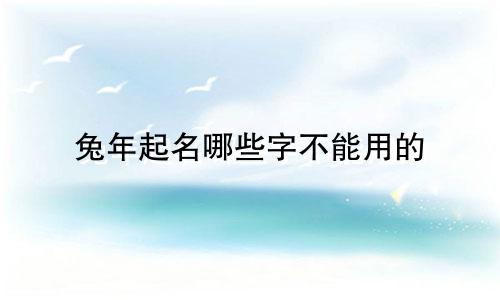 兔年起名哪些字不能用的