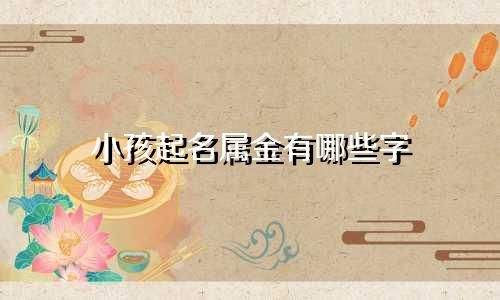 小孩起名属金有哪些字
