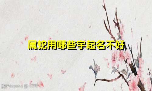 属蛇用哪些字起名不好