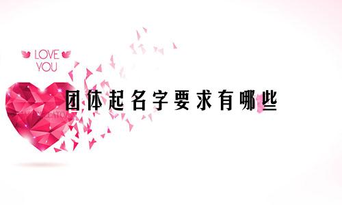 团体起名字要求有哪些