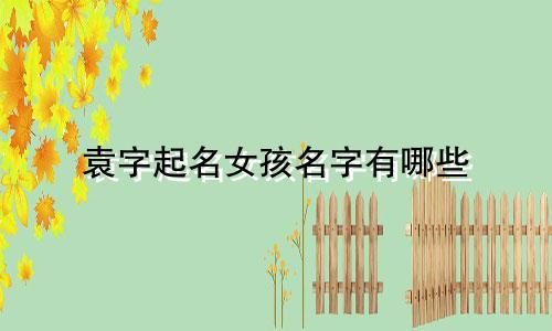 袁字起名女孩名字有哪些