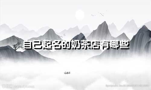 自己起名的奶茶店有哪些