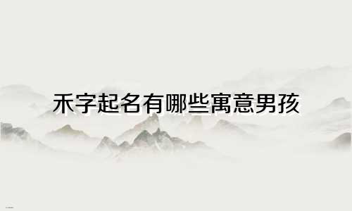 禾字起名有哪些寓意男孩