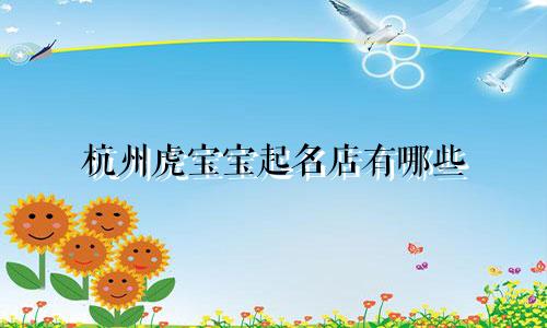 杭州虎宝宝起名店有哪些