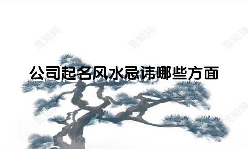公司起名风水忌讳哪些方面